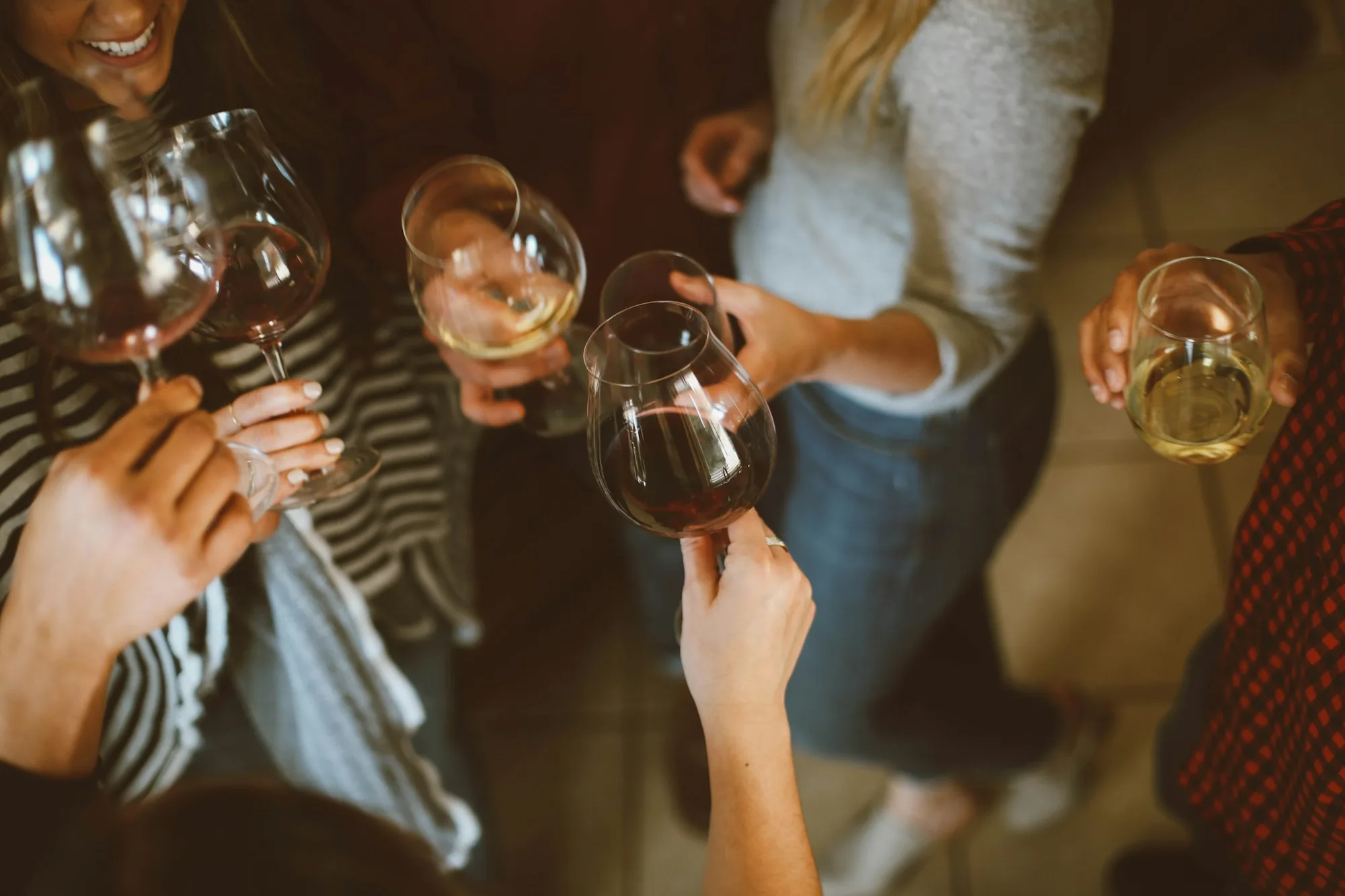 Friends raising glasses
