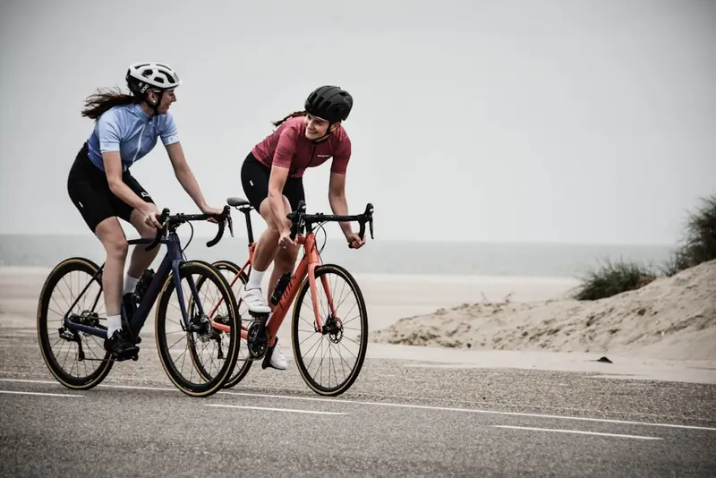 Cyclists on a country road